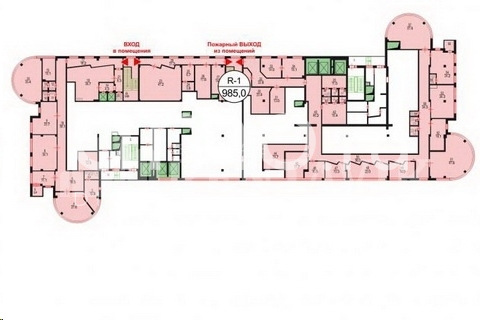 Планировка офиса 985 м², 3 этаж, ЖК «Алиса»